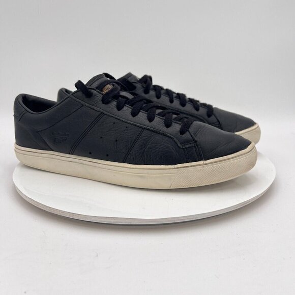 Onitsuka Tiger Lawnship 2.0 Men Size 10.5 D715L Black Leather Low Top Shoes - Picture 4 of 14